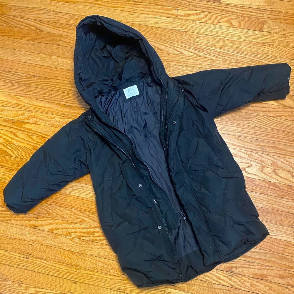 Black Zara Kids Winter Coat